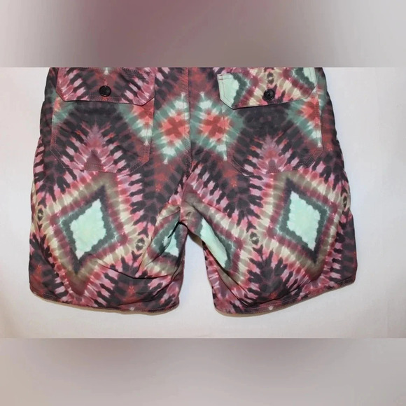 Men’s Obey Havana Geo Street Tie Dye Unisex Patterned Swimming Trunks Size 30 - Picture 8 of 12
